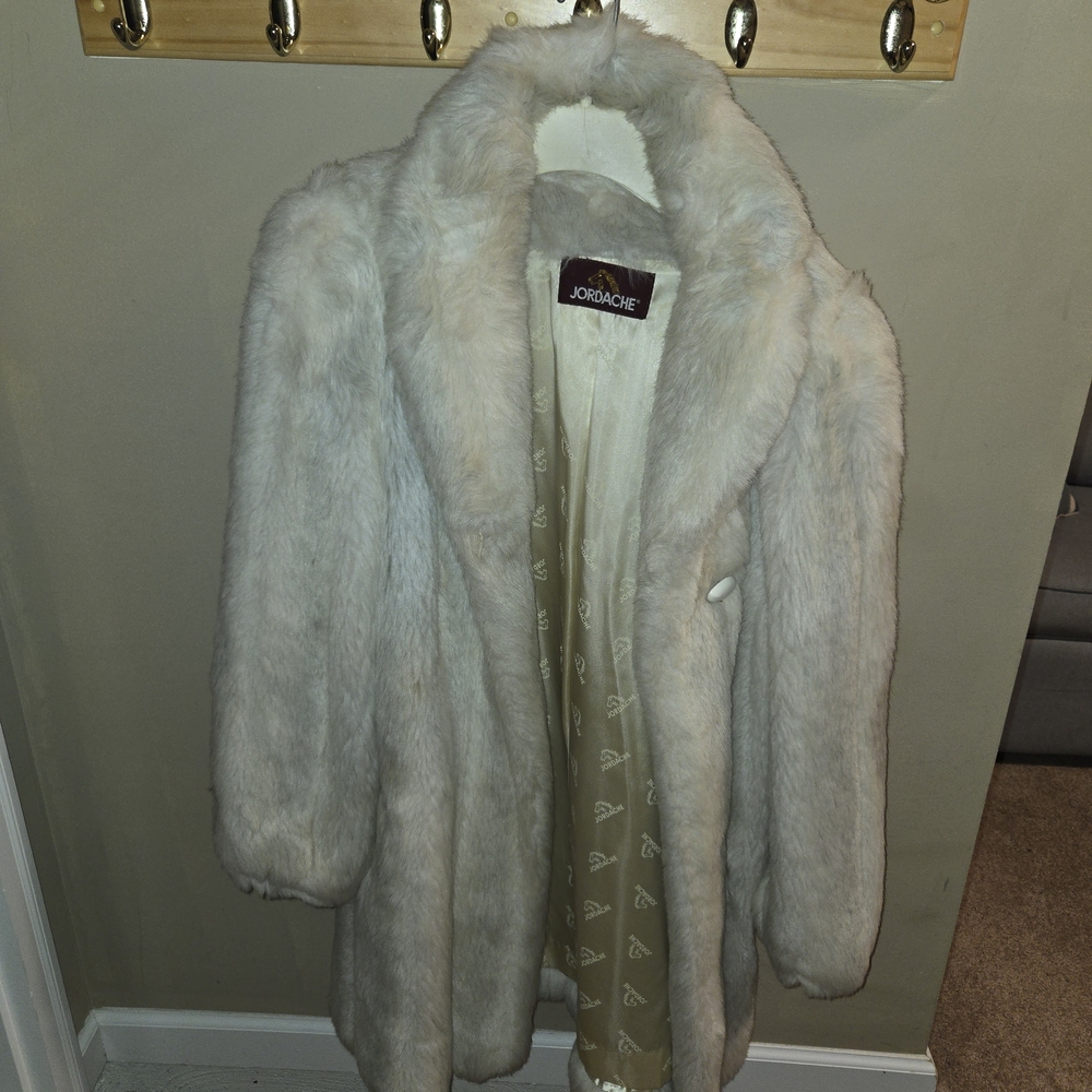 Jordache Cream Faux Fur Teddy Coat